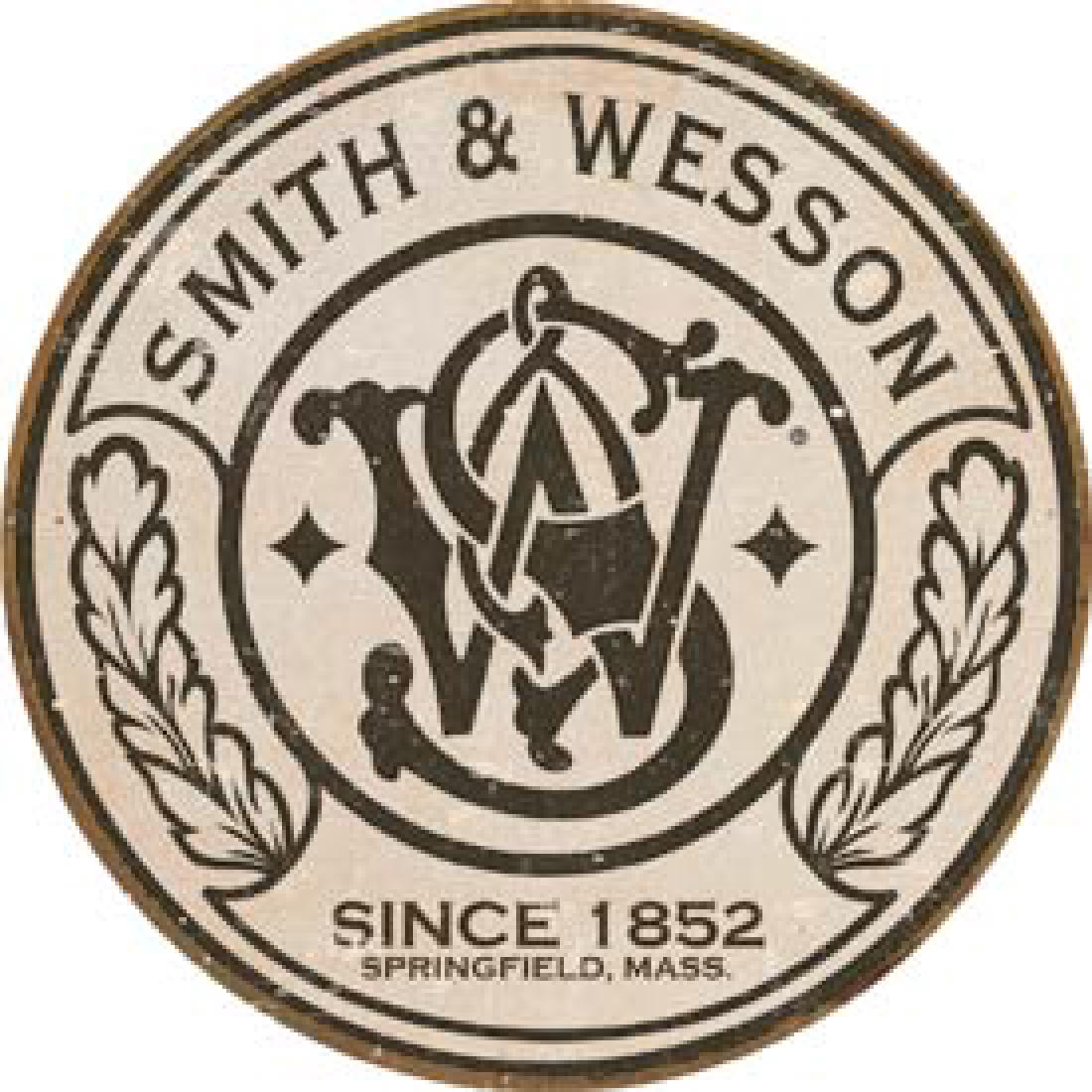SMITH AND WESSON METAL SIGN 12" ROUND: N/A