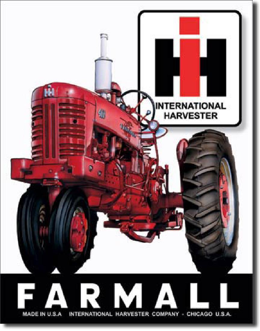 FARMALL INTERNATIONAL HARVESTER METAL SIGN 12.5" X 16": N/A