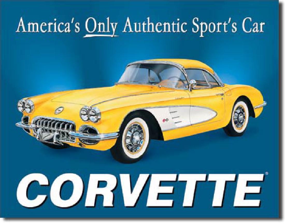 CORVETTE METAL SIGN 12.5" X 16": N/A