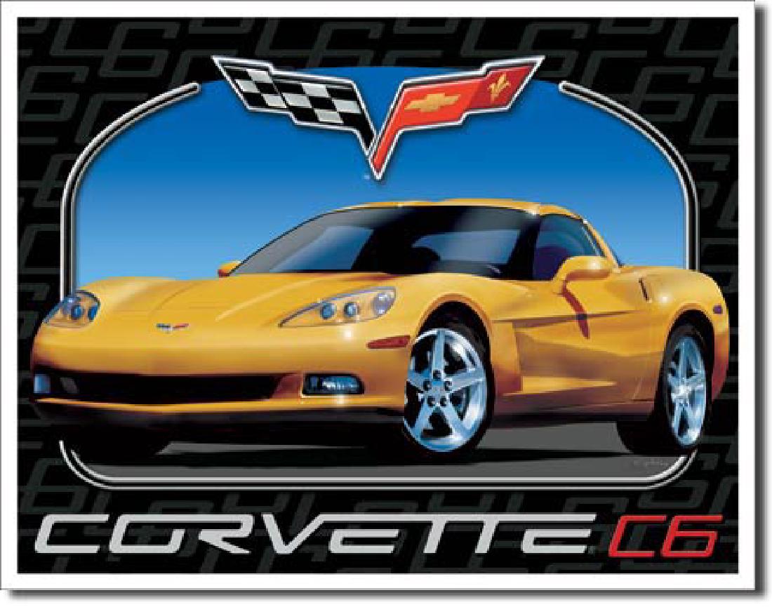 CORVETTE METAL SIGN 12.5" X 16": N/A