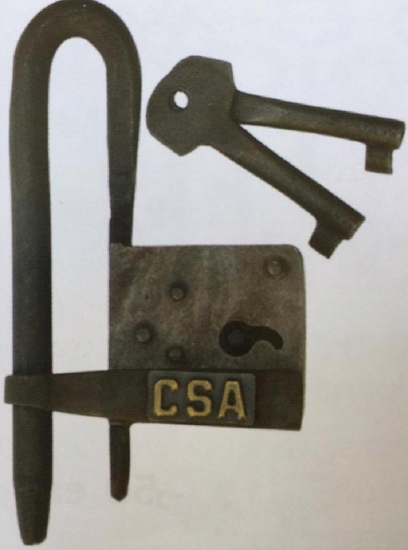 CONFEDERATE STATES OF AMERICA AMMO BOX LOCK W/ KEYS -: N/A