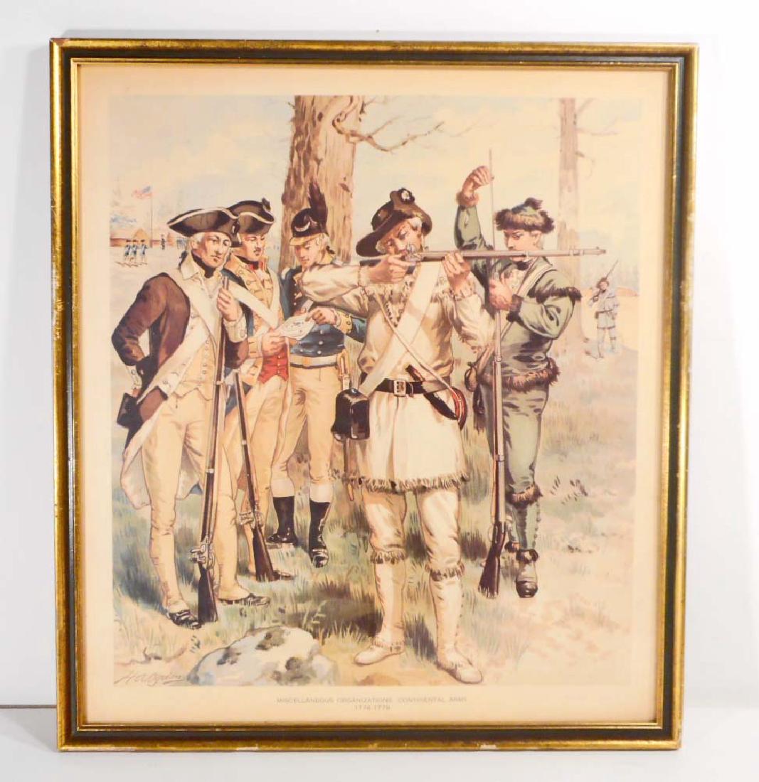 VINTAGE CONTINENTAL ARMY FRAMED LITHOGRAPH - 13.5" X (1 of 1)