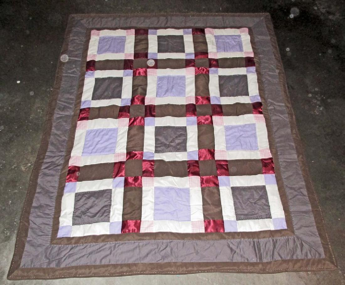 VINTAGE HAND SEWN STITCHED QUILT - 66" X 168" (1 of 1)
