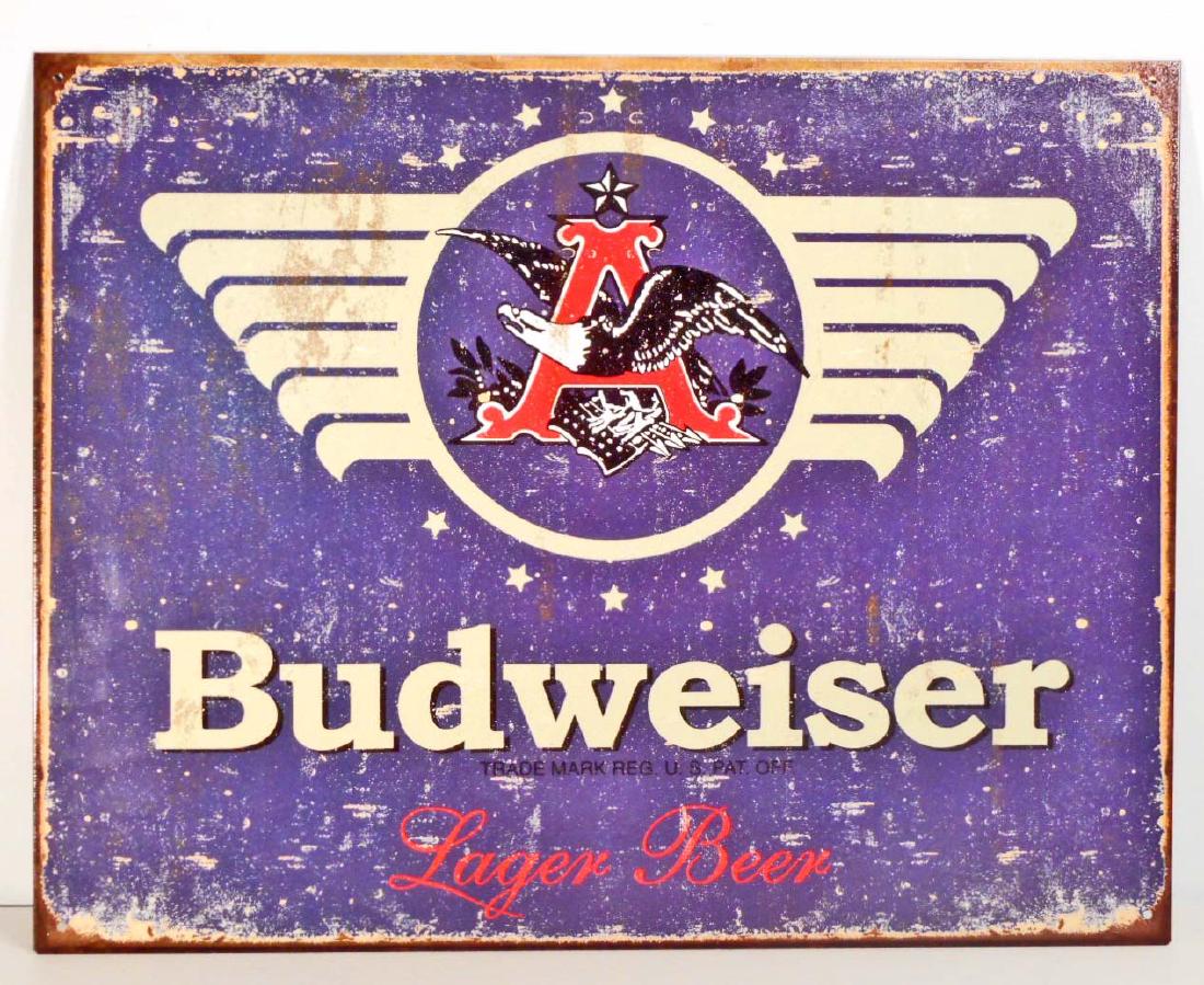 BUDWEISER BEER METAL ADVERTISING SIGN - 12.5X16 (1 of 1)