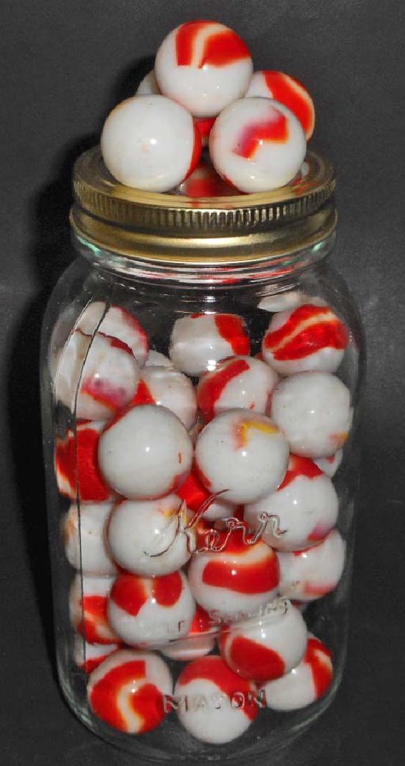 LARGE JAR FILLED W/ VINTAGE MARBLES (1 of 1)