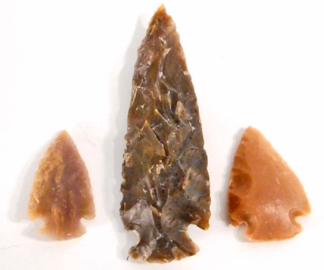 LOT OF 3 OHIO ARROWHEADS / SPEARPOINT KNIFE BLADE (1 of 1)