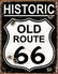 ROUTE 66 METAL SIGN 12.5" X 16"