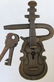 CAST IRON AND BRASS VIOLIN LOCK W/ KEYS - 5.5" TALL