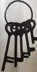 LOT OF 5 IRON JAILERS KEYS ON RING - 3" TO 6" LONG