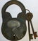 NY NEW YORK INSANE ASYLUM LARGE PADLOCK W/ KEYS - 6"
