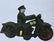 MOTORCYCLE W/ RIDER CAST IRON TOY - 4" LONG