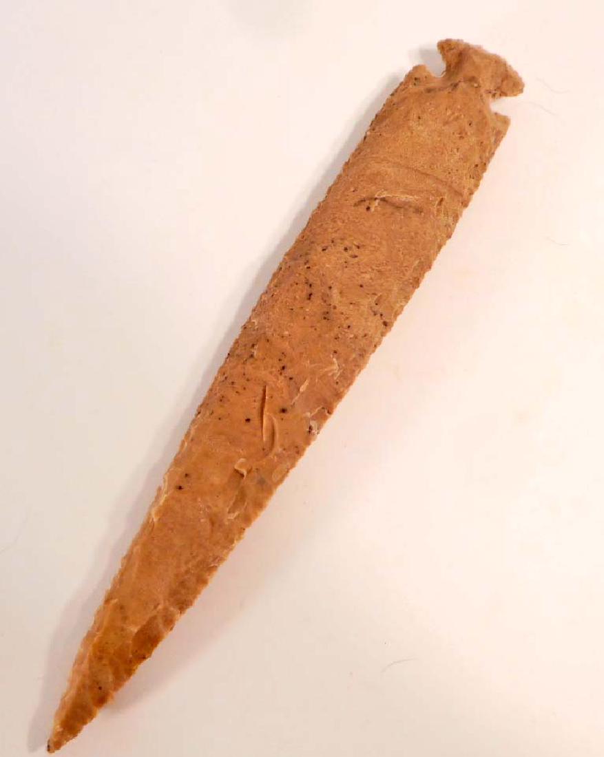 LARGE OHIO FLINT SPEARHEAD KNIFE BLADE / ARROWHEAD: 7" long