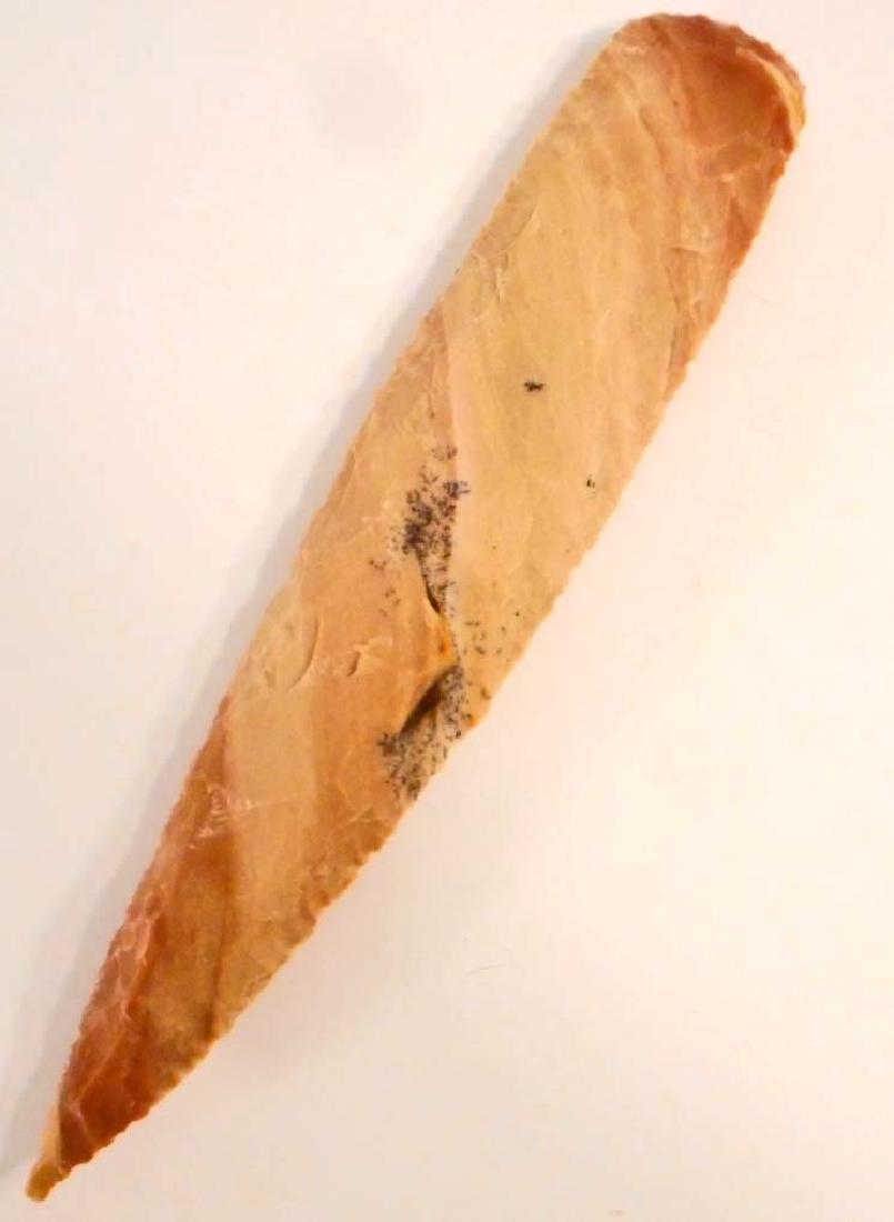 LARGE OHIO FLINT SPEARHEAD KNIFE BLADE / ARROWHEAD: 8.3" long