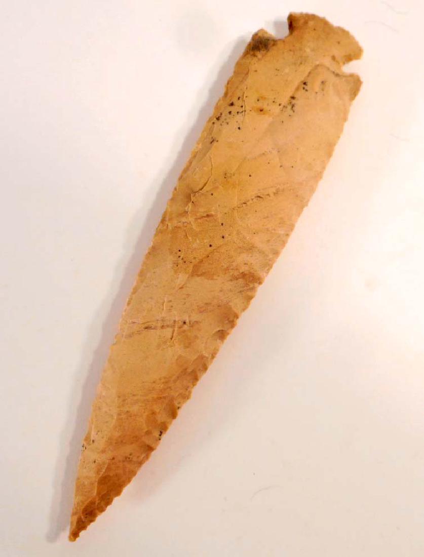 LARGE OHIO FLINT SPEARHEAD KNIFE BLADE / ARROWHEAD: 7" long