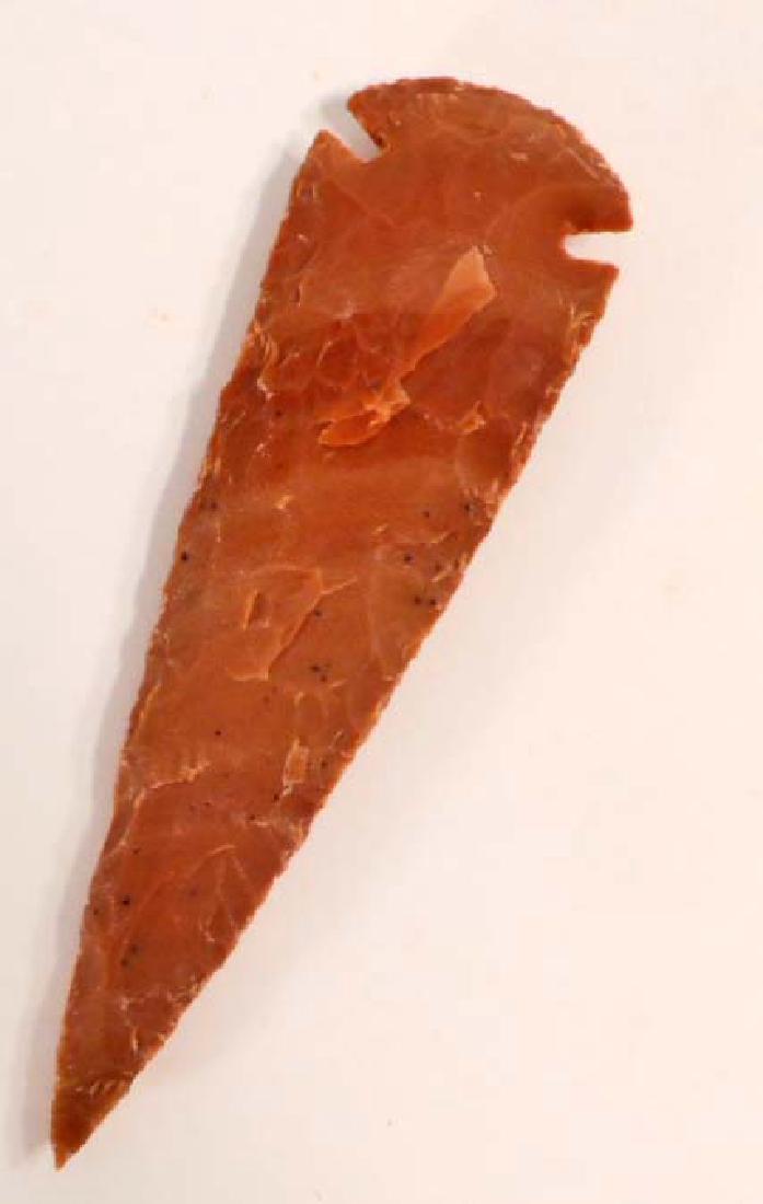 LARGE OHIO FLINT SPEARHEAD KNIFE BLADE / ARROWHEAD: 5" long