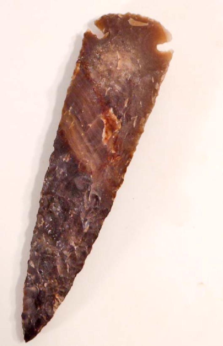 LARGE OHIO FLINT SPEARHEAD KNIFE BLADE / ARROWHEAD: 5.1" long
