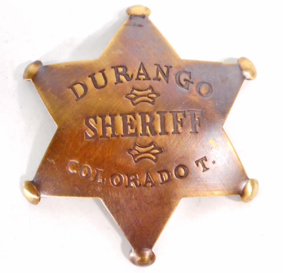 DURANGO COLORADO T. SHERIFF 6 POINT STAR BADGE: N/A