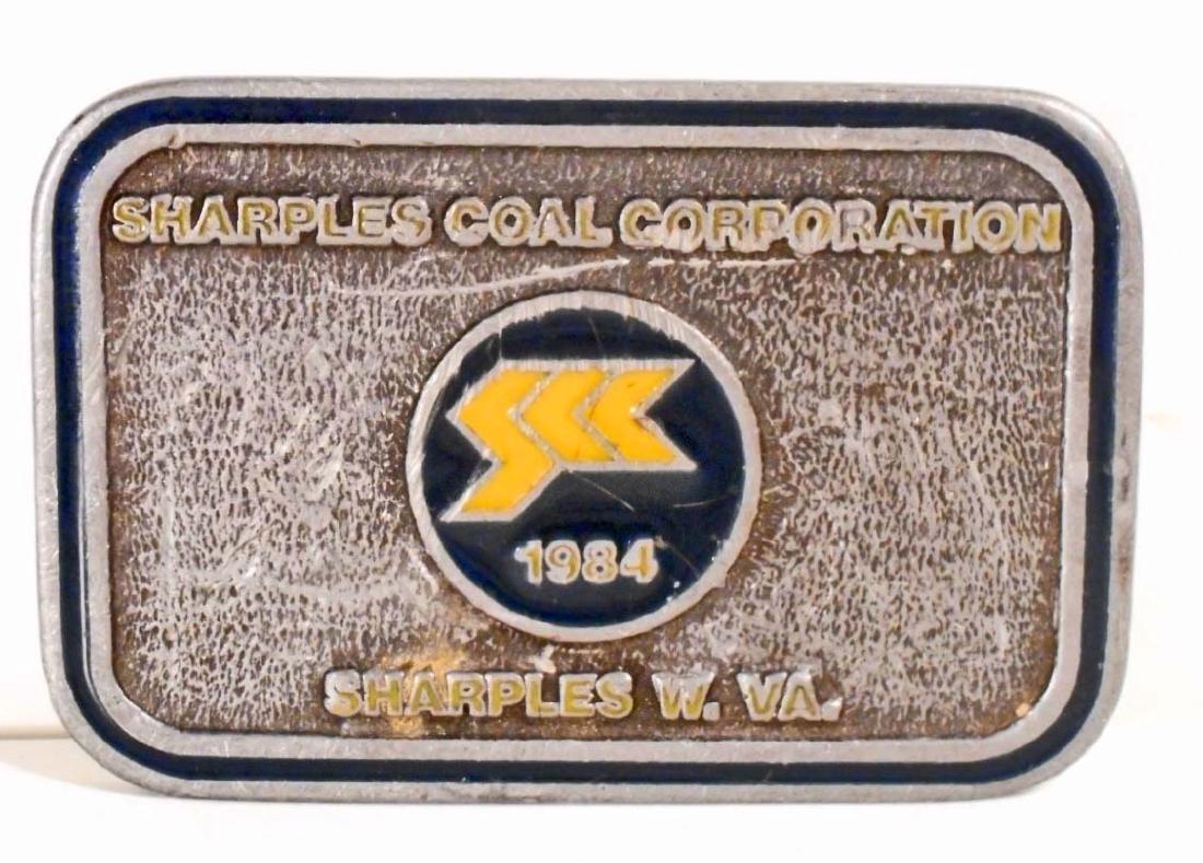 VINTAGE SHARPLES COAL CORPORATION ENAMELED BELT BUCKLE (1 of 2)