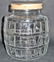 VINTAGE STORE COUNTER DISPLAY GLASS PICKLE JAR W/ METAL