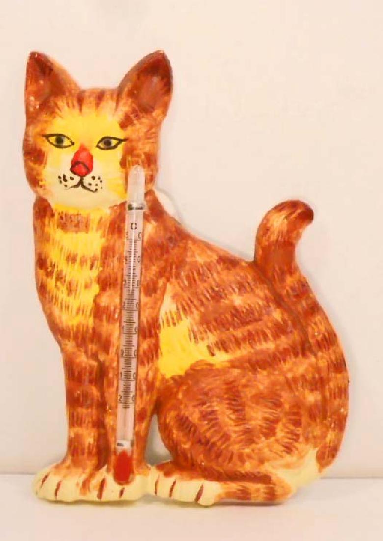 CAST IRON CAT THERMOMETER (1 of 1)