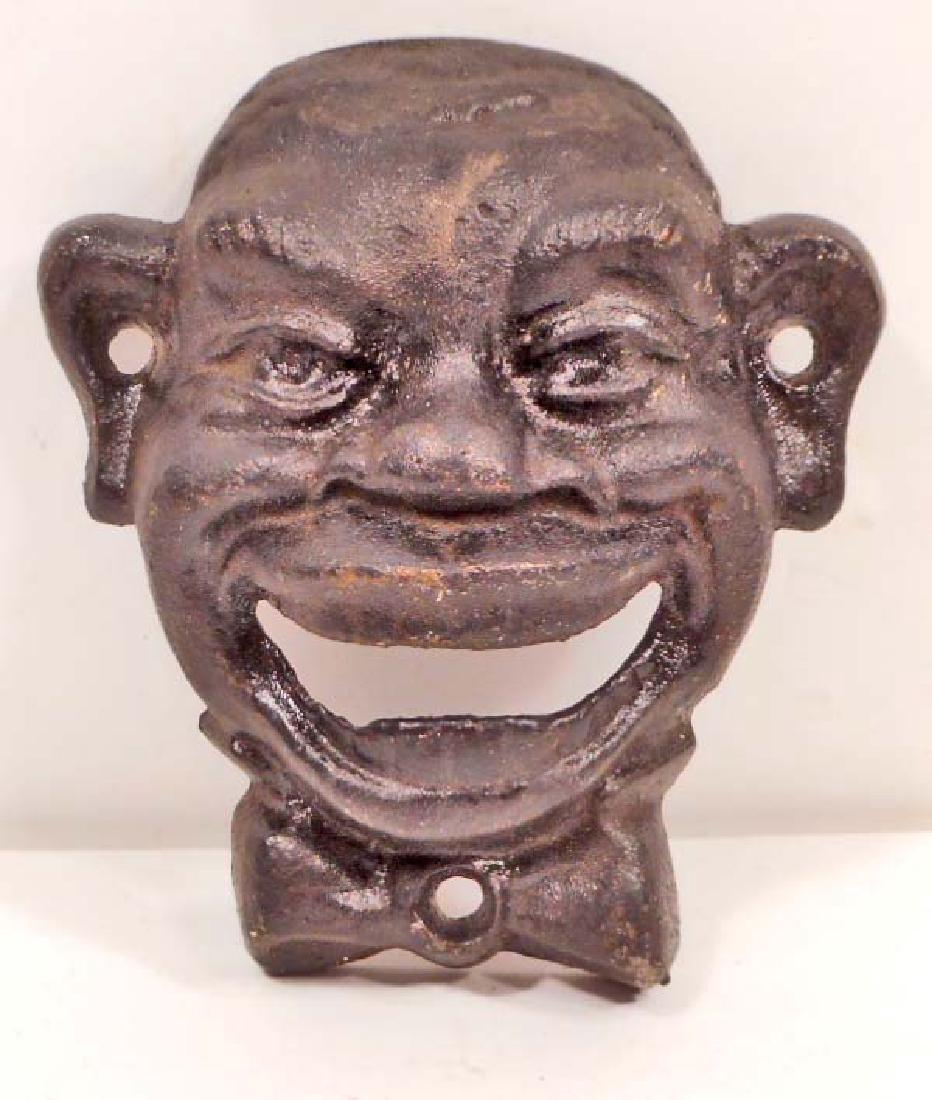CAST IRON BLACK AMERICANA MAN WALL MOUNT BOTTLE OPENER (1 of 1)