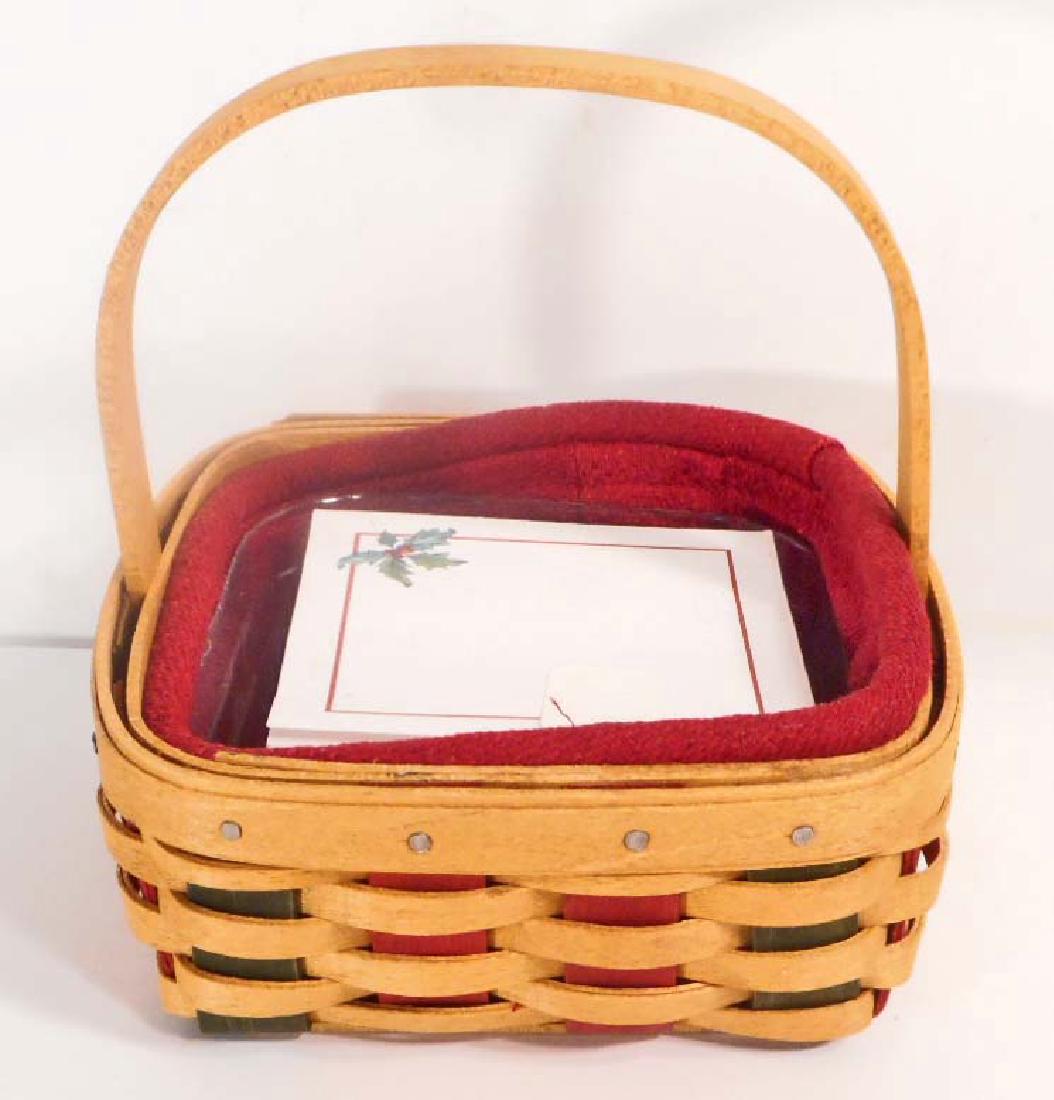 VINTAGE LONGABERGER BASKET W/ LINER AND HANDLE - SIGNED (1 of 1)