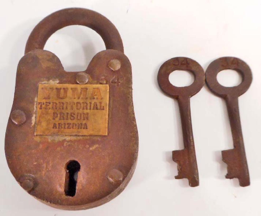 YUMA PRISON CAST IRON GATE PADLOCK - 2.5" X 1.5": N/A