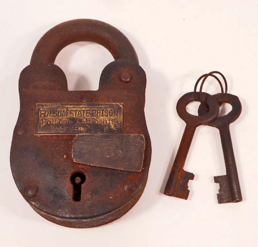 FOLSOM STATE PRISON PADLOCK: 4" tall