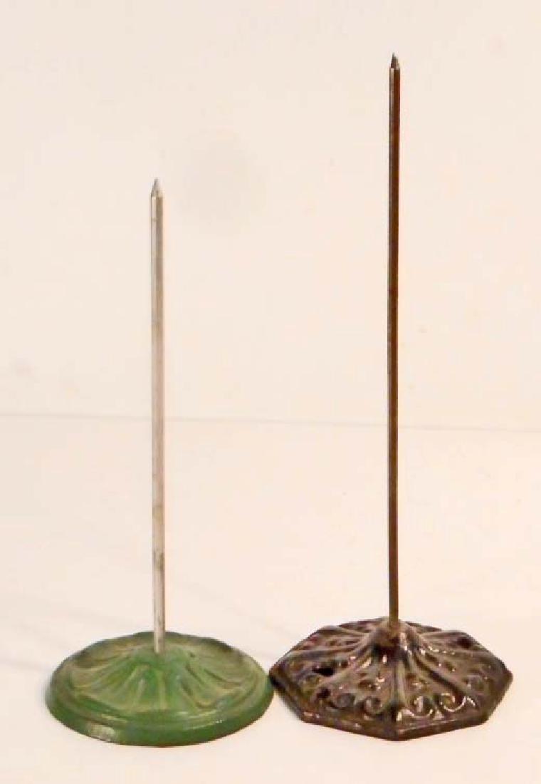 LOT OF 2 VINTAGE CAST IRON RECEIPT SPEARS: N/A