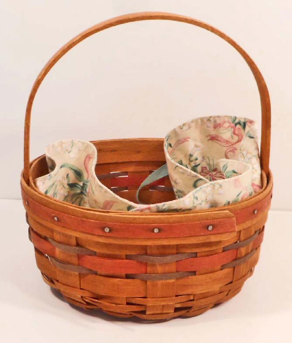 VINTAGE SIGNED LONGABERGER BASKET W/ LINER (1 of 1)