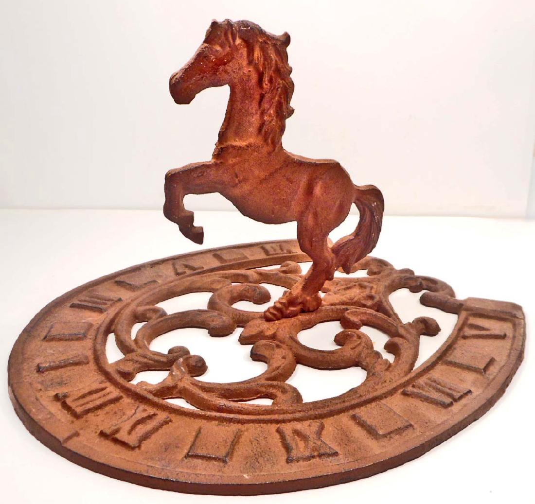 CAST IRON HORSE SUNDIAL: 12" x 11.5" x 8"