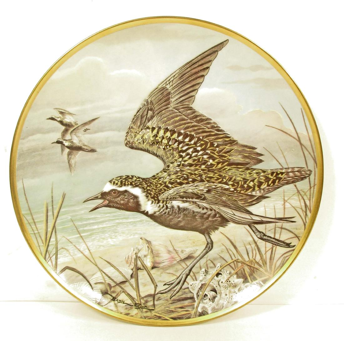 VINTAGE BASIL EDE WATER BIRDS OF THE WORLD AMER. GOLDEN: 9" diameter