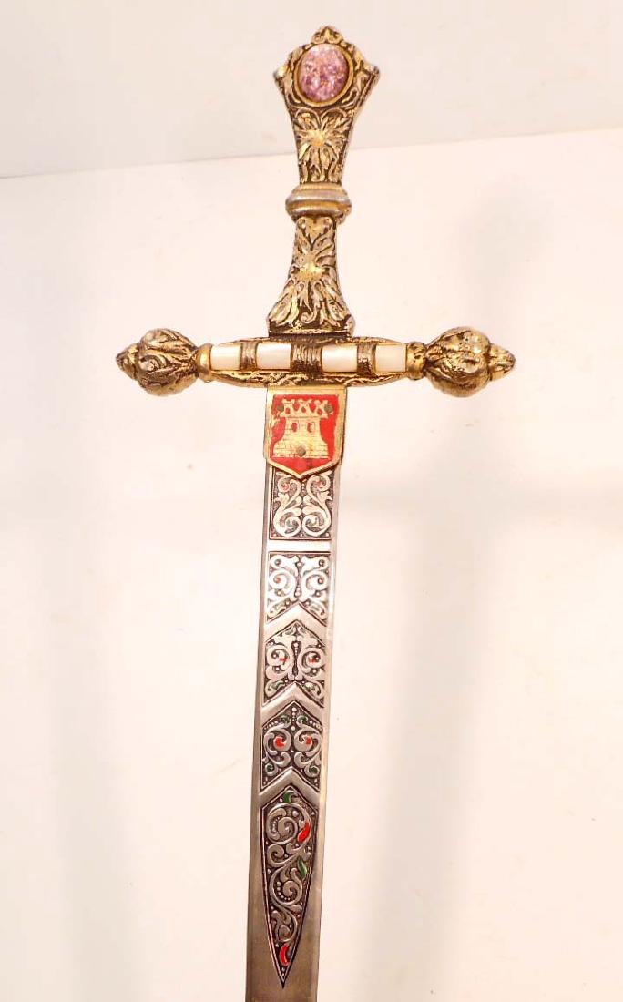 JEWELED ORNATE SWORD W/ RED SCABBARD (1 of 2)