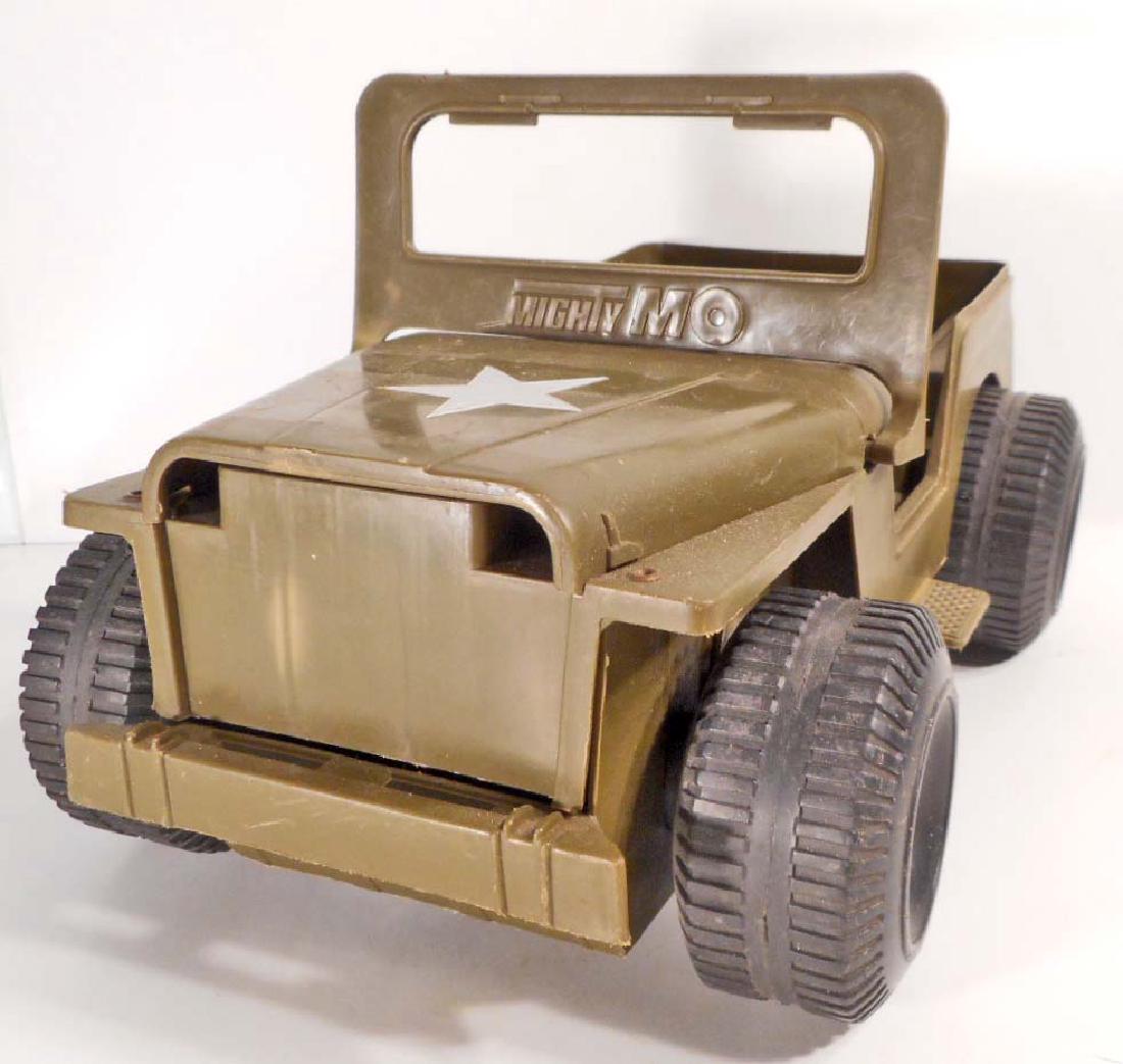 VINTAGE 1973 IDEAL MIGHTY MO ARMY JEEP: 12" long
