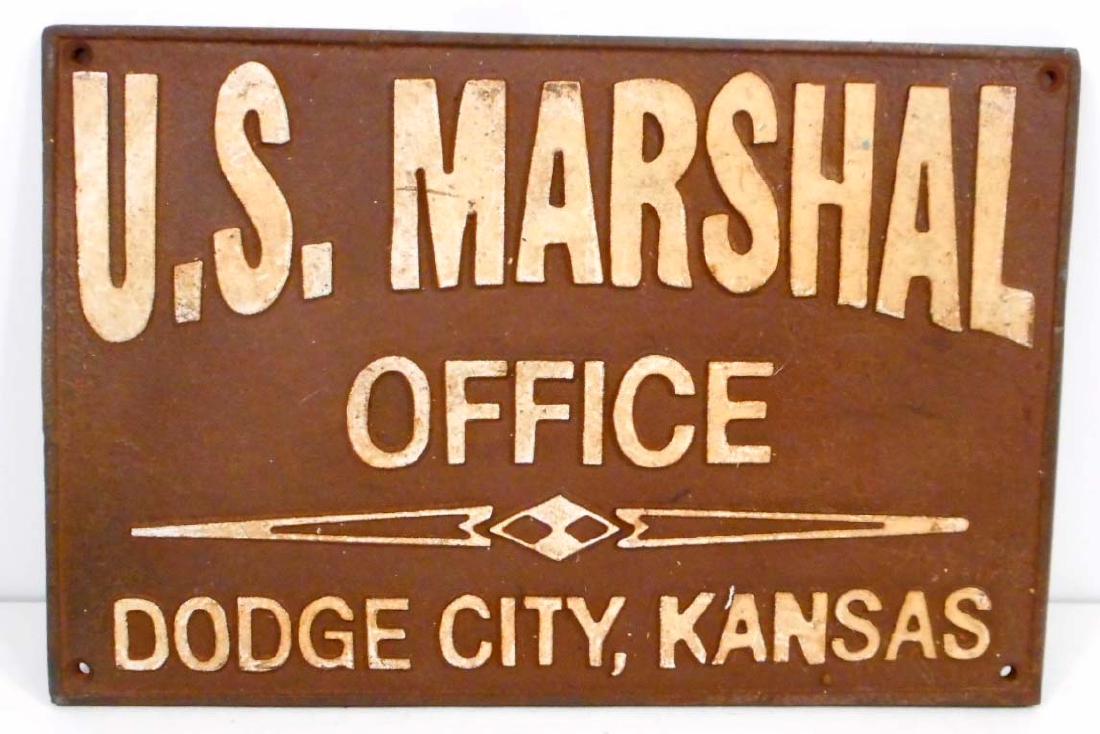 US MARSHALLS OFFICE CAST IRON PLAQUE: N/A