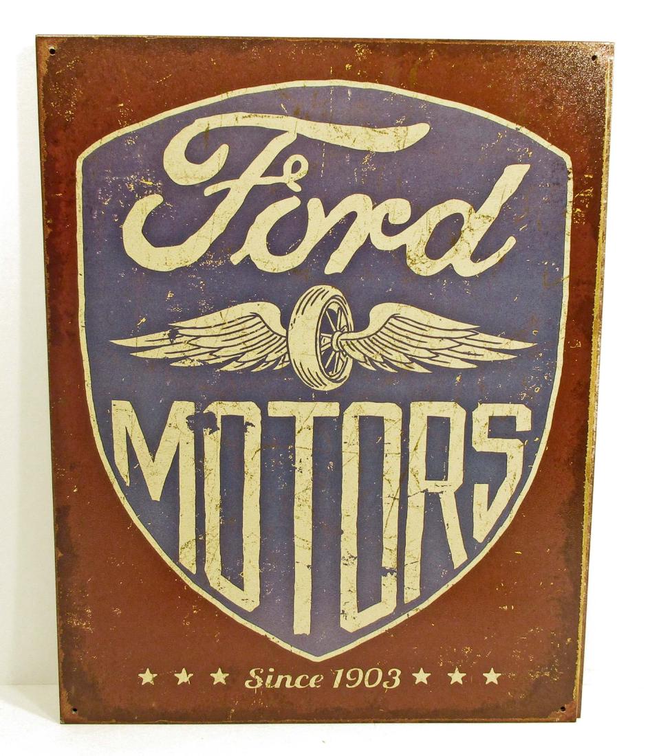 FORD MOTORS METAL SIGN: 12.5" by 16"