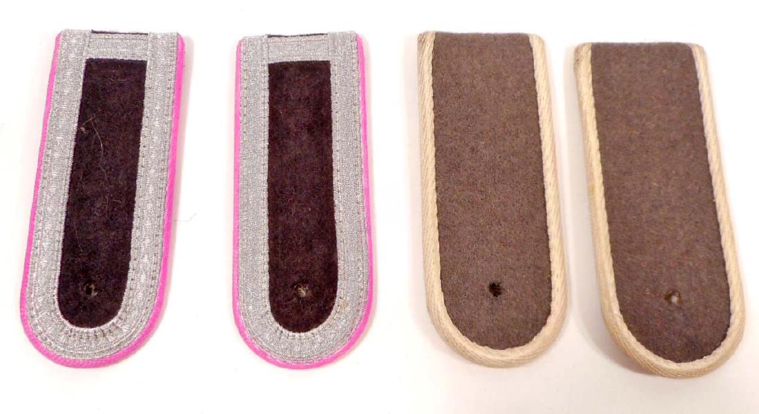 PAIR OF GERMAN NAZI WAFFEN SS PANZER NCO SHOULDER: . Also included is a pair of Luftwaffe Infantry enlisted mans shoulder boards. Both pairs measure 1 5/8" wide by 4 1/16" long. These are the slip on variety.