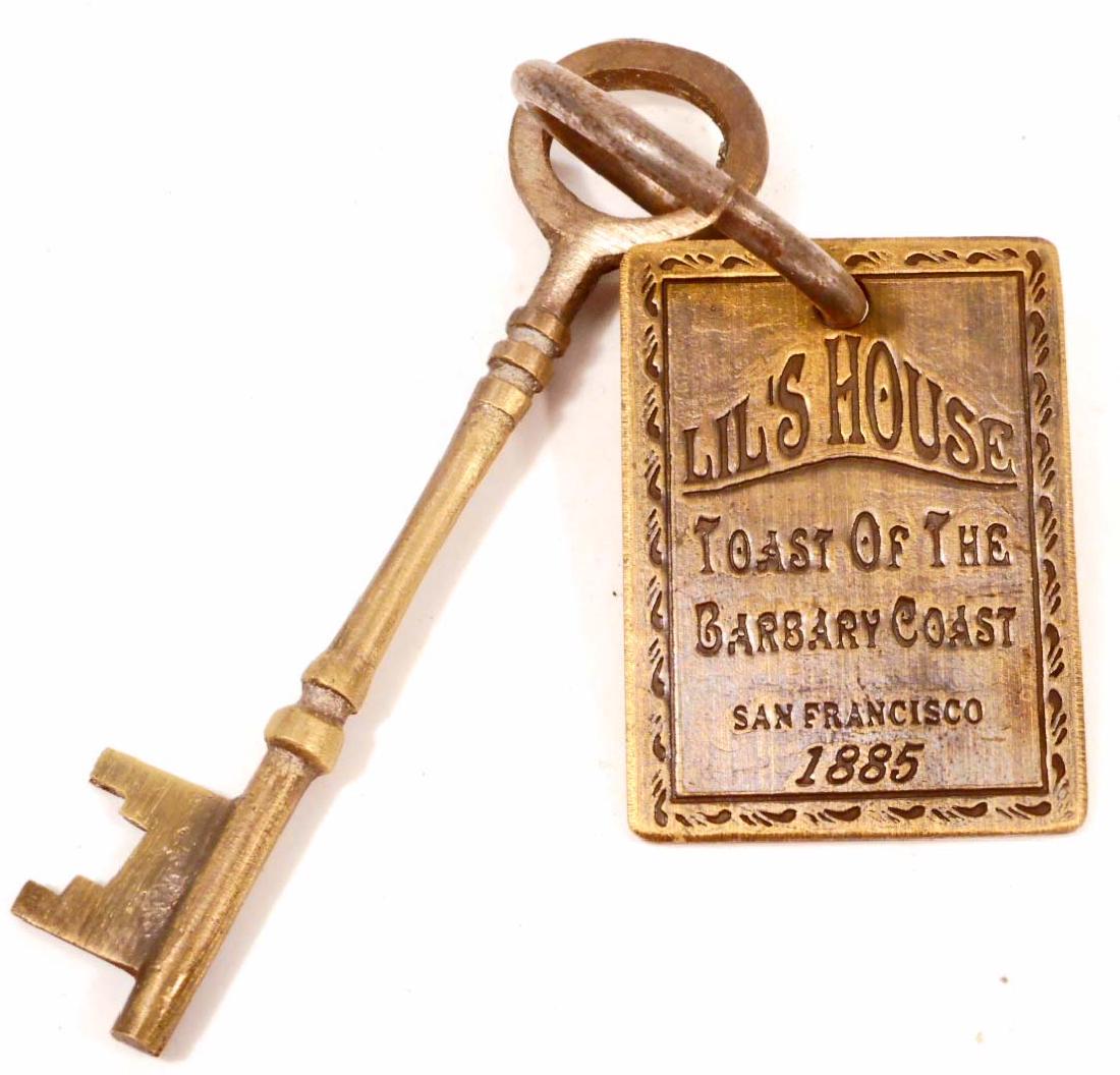 LIL'S HOUSE CAST IRON BROTHEL SKELETON KEY WITH TAG: N/A