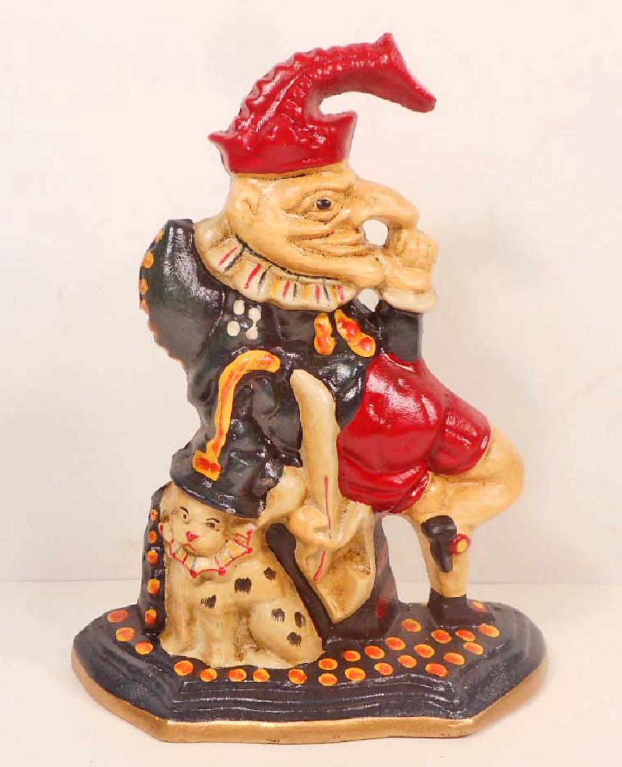 CAST IRON PUNCH FIGURAL DOORSTOP: 9" tall