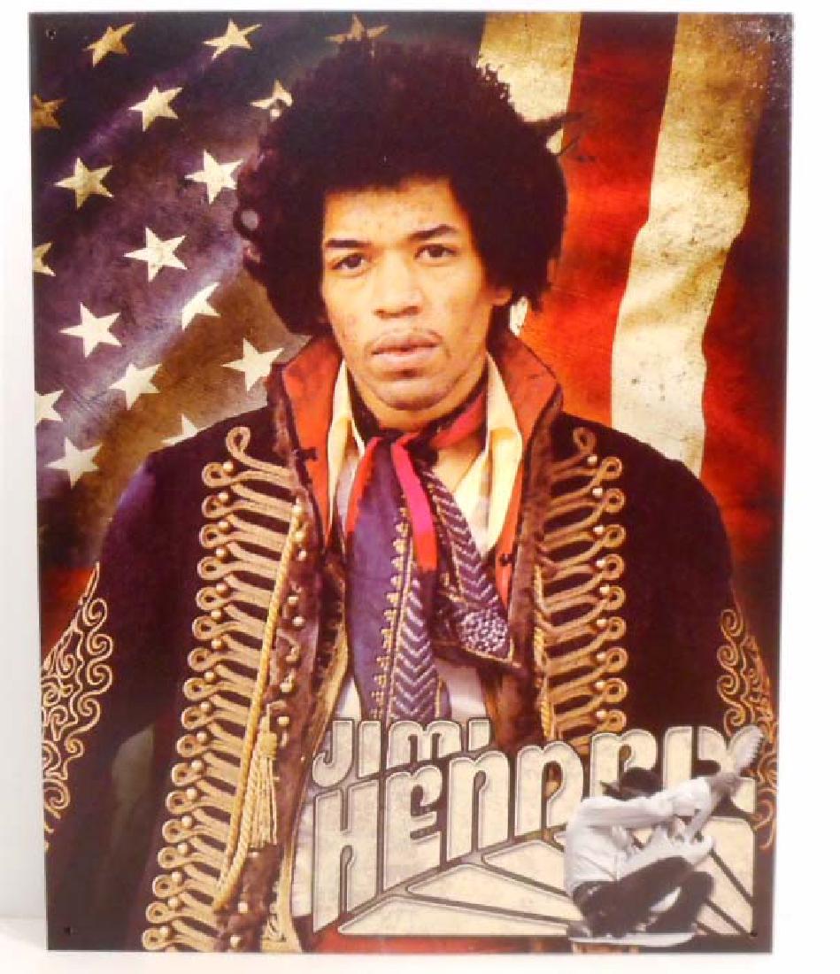 JIMI HENDRIX AMERICAN FLAG METAL SIGN: 12.5" X 16"400