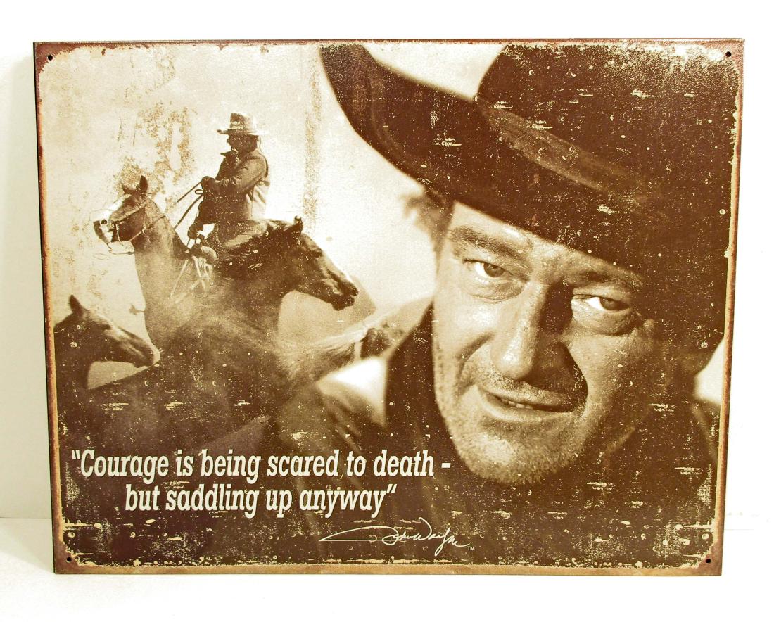JOHN WAYNE METAL SIGN: 12.5" by 16"