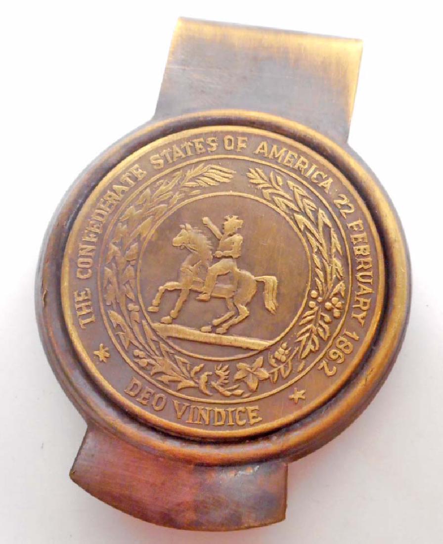 CSA CONFEDERATE SEAL BRASS MONEY CLIP: N/A