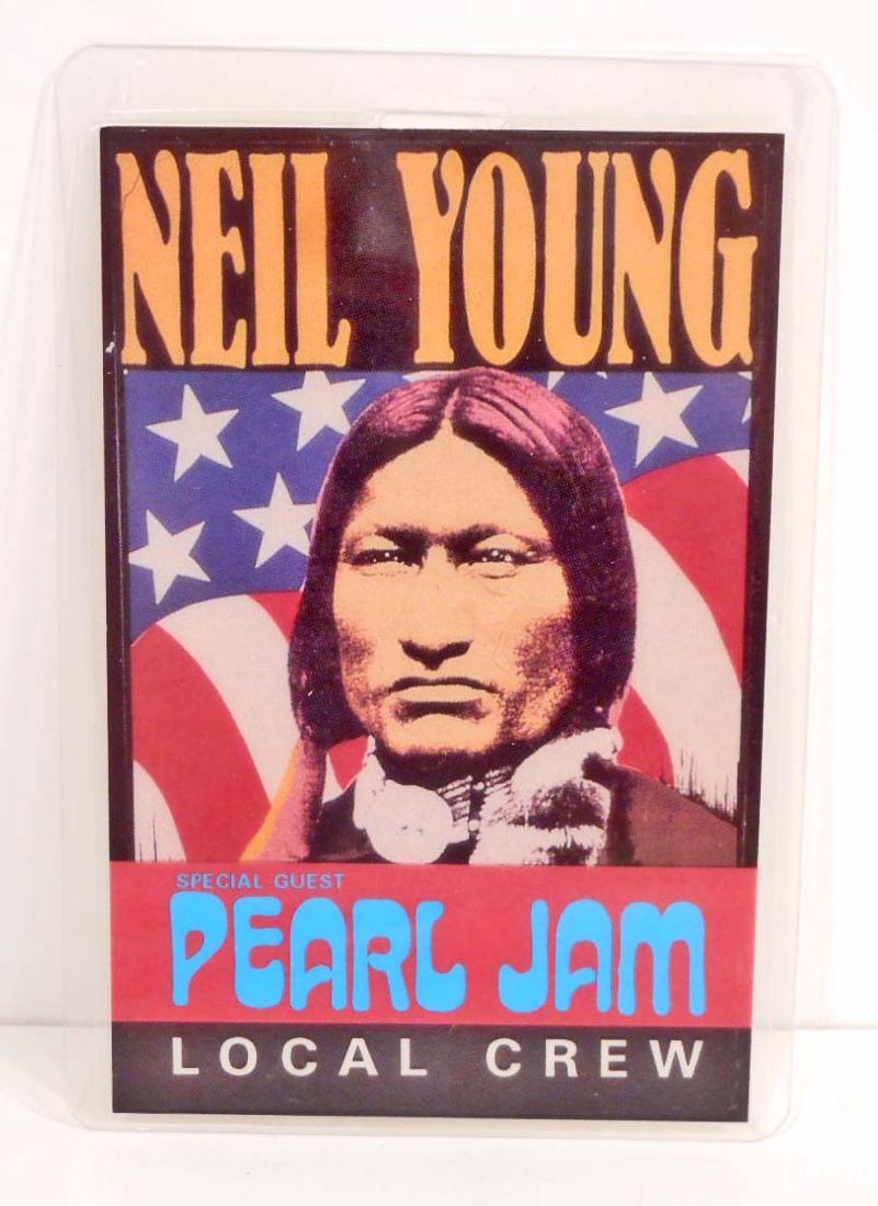 RARE 1993 NEIL YOUNG PEARL JAM LAMINATED BACKSTAGE PASS (1 of 1)