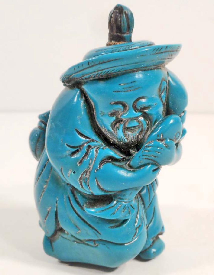 OLD MAN TURQUOISE COLOR SNUFF BOTTLE: N/A