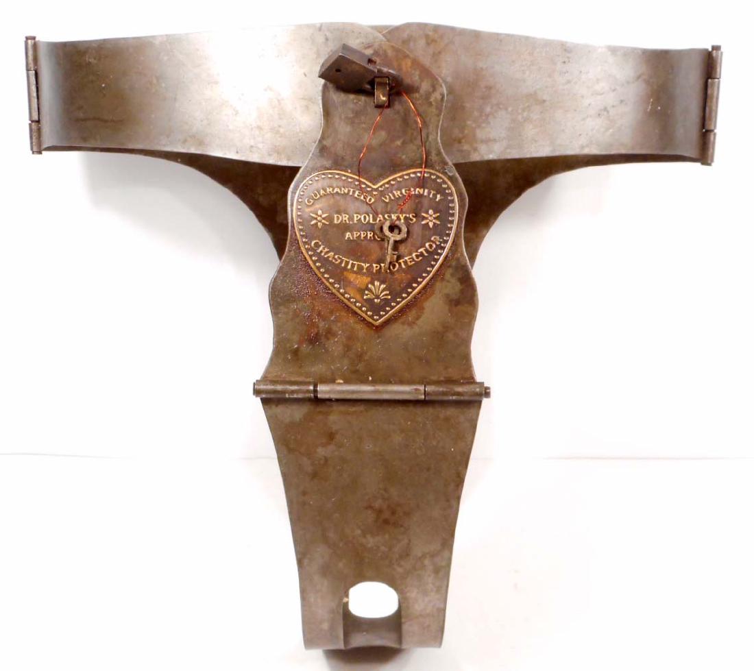 CAST IRON CHASTITY BELT WITH LOCK AND KEY: N/A
