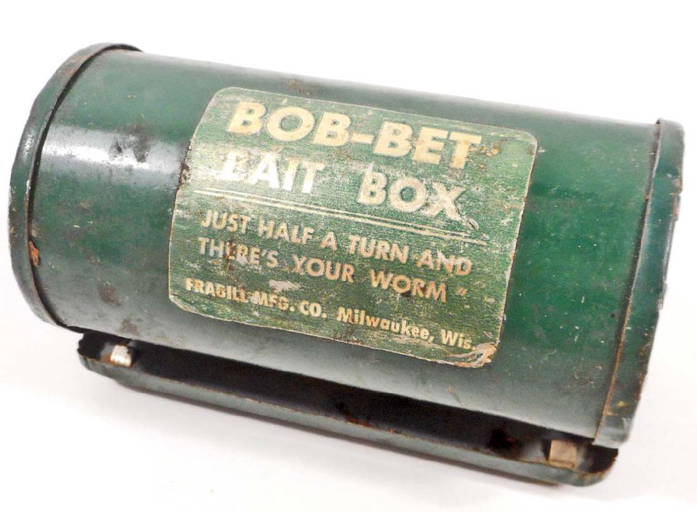 Vintage Bob Bet Advertising Metal Bait Box