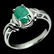MATCHING! NATURAL! 5 X 7mm. GREEN EMERALD STERLING 925