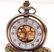 ROMAN NUMERAL CASE POCKET WATCH W/ CHAIN - 2