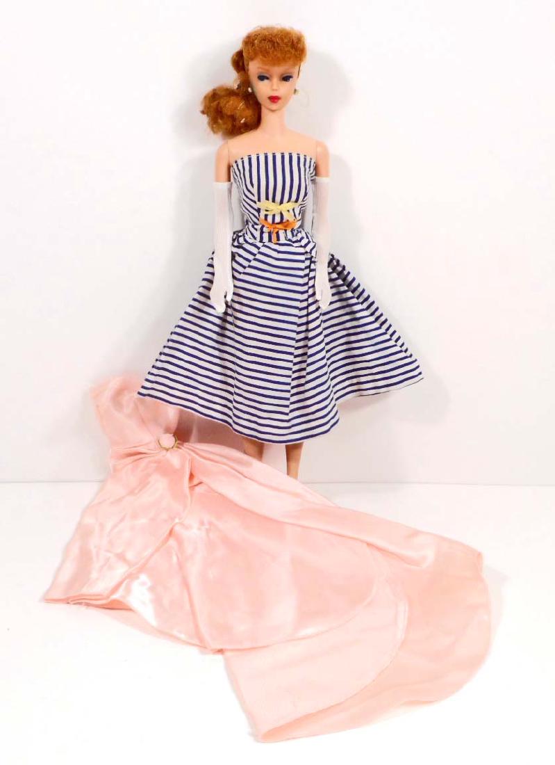 VINTAGE 1963 MATTEL #6 TITIAN PONYTAIL BARBIE DOLL W/: Very nice condition, no chew marks on fingers or toes, does have some blue marks on the back of her legs and ears