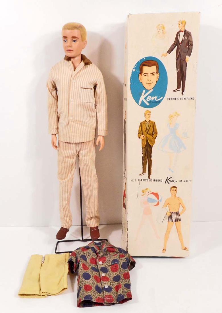 VINTAGE 1960S BLOND KEN DOLL FLOCKED HAIR IN ORIGINAL: With Clothes